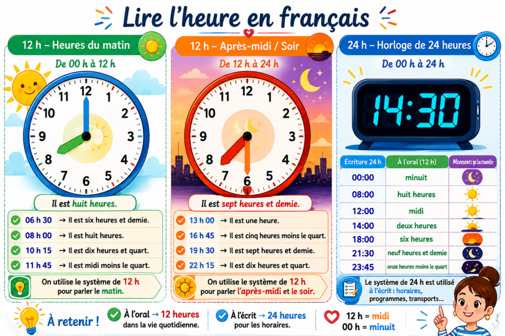 heure en français